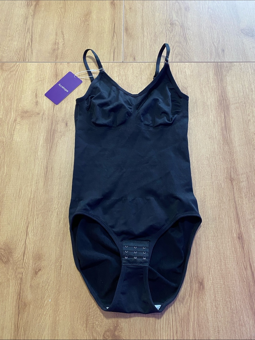 Black Shaping Bodysuit with Adjustable Straps by Unknown Brand